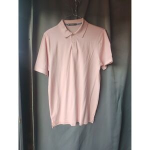 Members Mark Mens Stretch Cotton Pique Polo Shirt Light Pink Short Sleeve Small